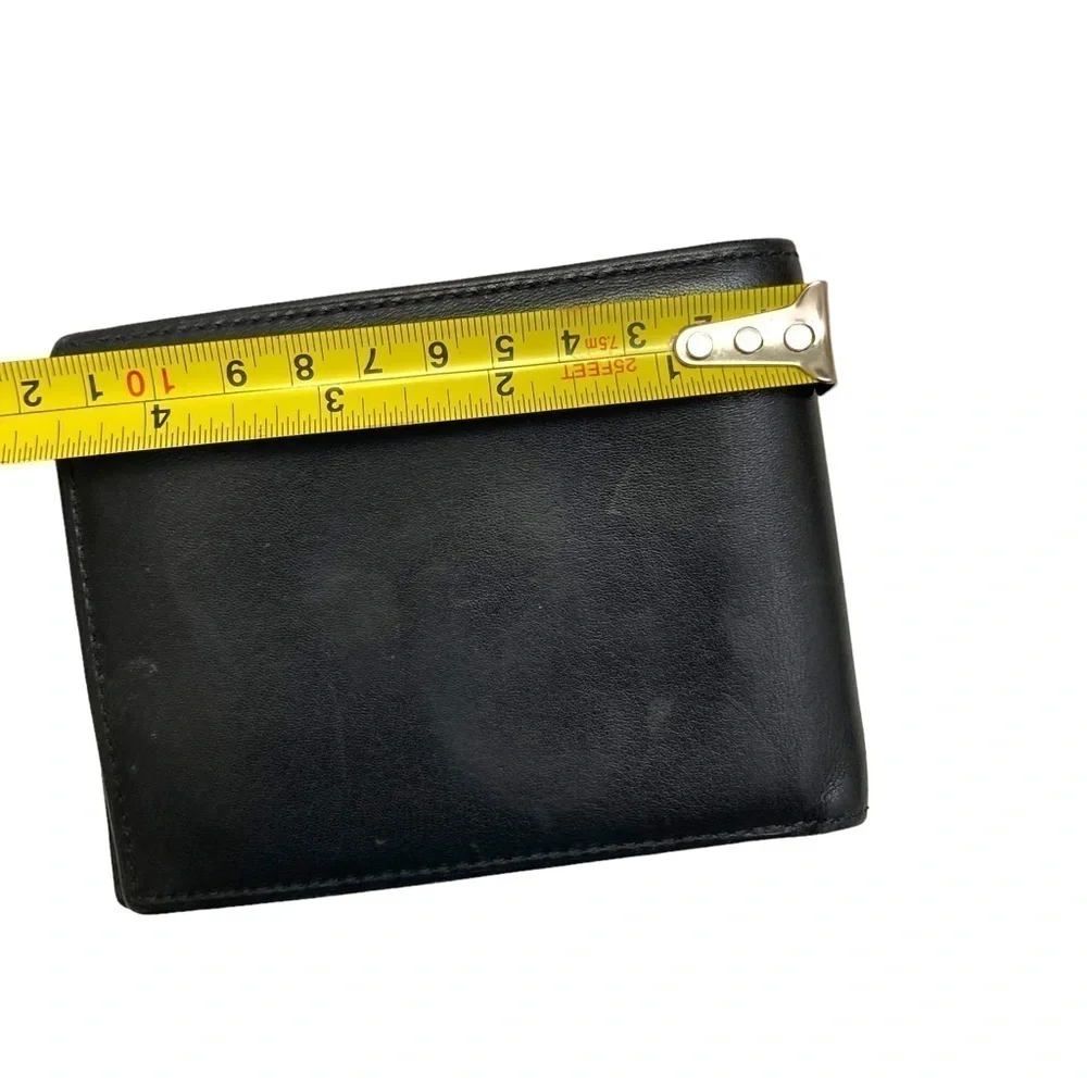 Tumi mens bifold black leather wallet